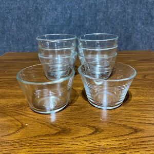 Vintage Pyrex 5 oz Clear Glass Custard Cups Ramekins Set of 8 Ribbed Made in USA